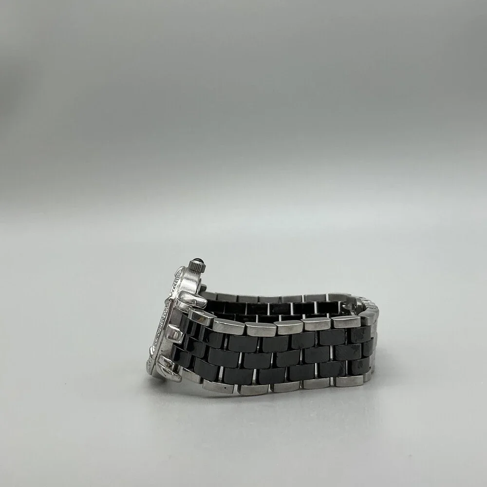 Anne Klein Womens Watch 30mm Black Dial Diamond Bezel Stainless New Battery 6.5